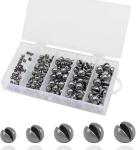 150pcs Fishing Weights Sinkers, Round Split Shot Fishing Weights Sinkers, Removable Fishing Sinkers(5 Sizes) Egg Lead Assortment for Freshwater Saltwater