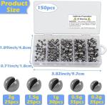 150pcs Fishing Weights Sinkers, Round Split Shot Fishing Weights Sinkers, Removable Fishing Sinkers(5 Sizes) Egg Lead Assortment for Freshwater Saltwater