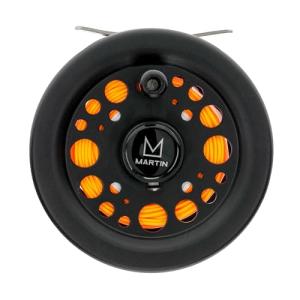 Martin Classic Rim Control Fly Fishing Reel, Metal Click Drag, Single Action, Aluminum Spool, Aluminum Frame, 5/6 Weight Line, Interchangeable Retrieve, Push-Button Release, Brown