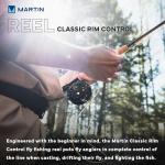 Martin Classic Rim Control Fly Fishing Reel, Metal Click Drag, Single Action, Aluminum Spool, Aluminum Frame, 5/6 Weight Line, Interchangeable Retrieve, Push-Button Release, Brown