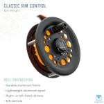 Martin Classic Rim Control Fly Fishing Reel, Metal Click Drag, Single Action, Aluminum Spool, Aluminum Frame, 5/6 Weight Line, Interchangeable Retrieve, Push-Button Release, Brown