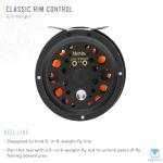 Martin Classic Rim Control Fly Fishing Reel, Metal Click Drag, Single Action, Aluminum Spool, Aluminum Frame, 5/6 Weight Line, Interchangeable Retrieve, Push-Button Release, Brown