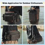 yuzhiyuan Small Fishing Bag with Rod Strap, Small Tackle Bag – Tackle Boxes & Gear,Portable & Lightweight, Move Freely, Cast Smoothly - Fishing Gifts for Men (Large - Black)