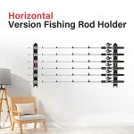 Simple Deluxe Horizontal Fishing Rod Holders Wall-Mounted – Fishing Rod Rack Great Fishing Pole Holder for Garage, Simple Deluxe Fishing Rod Rack Holds Up to 6 Rods, 13.6" Grey, 1 Pair