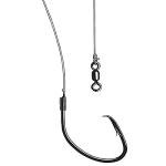 Owner Ghost Fluorocarbon Leader Mutu Light Circle Hook, 2/0,Silver