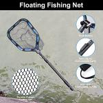 PLUSINNO Floating Fishing Net for Steelhead, Salmon, Fly, Kayak, Catfish, Bass, Trout Fishing, Rubber Coated Landing Net for Easy Catch & Release, Compact & Foldable for Easy Transportation & Storage