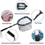 PLUSINNO Floating Fishing Net for Steelhead, Salmon, Fly, Kayak, Catfish, Bass, Trout Fishing, Rubber Coated Landing Net for Easy Catch & Release, Compact & Foldable for Easy Transportation & Storage