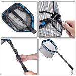 PLUSINNO Floating Fishing Net for Steelhead, Salmon, Fly, Kayak, Catfish, Bass, Trout Fishing, Rubber Coated Landing Net for Easy Catch & Release, Compact & Foldable for Easy Transportation & Storage