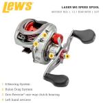 Lew's Laser MG Speed Spool SLP Baitcast Fishing Reel, Graphite Frame, Premium 8 Stainless Steel Ball Bearings