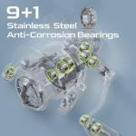 HANDING M1 Spinning Reel, Freshwater Fishing Reels Spinning, 9+1 Ball Bearings, 26.5LBs Max Drag, 5.2:1 Gear Ratio, Graphite Frame, CNC Aluminum Spool, 500 to 5000 Series, Handle Interchangeable