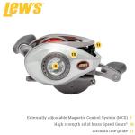 Lew's Laser MG Speed Spool SLP Baitcast Fishing Reel, Graphite Frame, Premium 8 Stainless Steel Ball Bearings