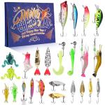 Fishing Advent Calendar 2025, 24 Day Christmas Countdown Fishing Lures Tackle Set for Fisher Men, Father, Granpa, Boys - 2025 Xmas Surprise Gift