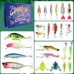 Fishing Advent Calendar 2025, 24 Day Christmas Countdown Fishing Lures Tackle Set for Fisher Men, Father, Granpa, Boys - 2025 Xmas Surprise Gift
