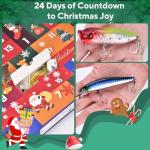 Fishing Advent Calendar 2025, 24 Day Christmas Countdown Fishing Lures Tackle Set for Fisher Men, Father, Granpa, Boys - 2025 Xmas Surprise Gift