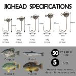 Eupheng 50pcs Fly Tying Jigs Kit Jig Heads for Fly Fishing, Jig Head Fly Fishing Hooks DIY Lure Making Kit Suit for Tying Flies