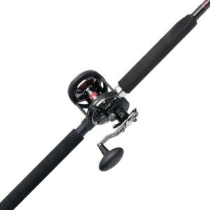 PENN 7’ Warfare Star Drag Fishing Rod and Reel Conventional Combo, 7’, 1 Tubular Fiberglass Fishing Rod with 3 Reel, Durable, Break Resistant and Lightweight,Black