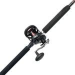 PENN 7’ Warfare Star Drag Fishing Rod and Reel Conventional Combo, 7’, 1 Tubular Fiberglass Fishing Rod with 3 Reel, Durable, Break Resistant and Lightweight,Black