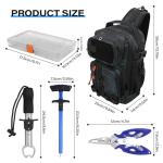 Fishing Backpack with Tackle Boxes,Waterproof Fishing Shoulder Bag for Fishing Gear,Fish Sling Bag with Fishing Lures Kit,Fish Hook Remover Tool,Fish Lip Gripper,Fishing Plier,Gifts for Men (Green)