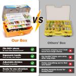 Oridum 560Pcs Fishing Tackle Box Kit with Lures, Pliers, Hooks & Accessories - 4-Layer Waterproof Storage Box - Complete Fishing Gear Set for Freshwater/Bass Fishing - Ideal Gift for Men