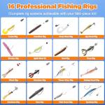 Oridum 560Pcs Fishing Tackle Box Kit with Lures, Pliers, Hooks & Accessories - 4-Layer Waterproof Storage Box - Complete Fishing Gear Set for Freshwater/Bass Fishing - Ideal Gift for Men