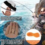 Drasry High Load-Bearing Aluminum Ring Bridge and Pier Fishing Net Rubber Coating Landing Net Foldable Drop Net for Saltwater Freshwater Pier Fishing Baskets 49.2 FT Rope（23.6 * 23.6 * 27.5 in）