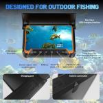 Underwater Fishing Camera w/Temp Depth Sensor,7" HD Fish Finder Camera 100ft Long Cable IR LED Night Vision Wide Angle Lens Line Camera for Kayak Lake Boat Ice Fishing Portable Fish Finder