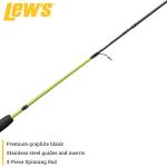 Lew's Crappie Thunder Spinning Rod, 5-Foot 6-Inch 2-Piece Fishing Rod, Light Power, Fast Action, Premium 2-Piece Graphite Blank, EVA Split Grip Handle, Crappie Thunder Green