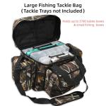BalanZze Fishing Tackle Bag for Saltwater or Freshwater, Water-Resistant 3600 Tackle Box Bag, Fishing Bags for men 19.68 * 11.81 * 9.84in Camouflage Color