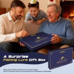 PLUSINNO Fishing Lures kit, Bass Fishing Lures for Freshwater，Fishing Gear Set 2025 Christmas Fishing Gifts for Men, Fishermen, Angler