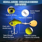 Gorvellin Metal VIB Spinner Blade Fishing Lures 5PCS – Vibrating Hard Baits with Treble Hook for Bass, Trout, Perch, Walleye, Pike – Multi-Color Metal Blade Bait Kit for Freshwater & Saltwater