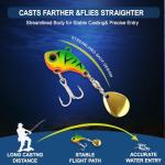 Gorvellin Metal VIB Spinner Blade Fishing Lures 5PCS – Vibrating Hard Baits with Treble Hook for Bass, Trout, Perch, Walleye, Pike – Multi-Color Metal Blade Bait Kit for Freshwater & Saltwater