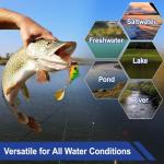 Gorvellin Metal VIB Spinner Blade Fishing Lures 5PCS – Vibrating Hard Baits with Treble Hook for Bass, Trout, Perch, Walleye, Pike – Multi-Color Metal Blade Bait Kit for Freshwater & Saltwater