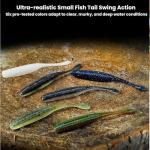 90-Count Slow Sinking Soft Fishing Lures Paddle Tail Worm Kit, 3 in - 6 Colors (15pcs Each Color) Tail-Wagging Soft Baits with Salt-Infused for Bass/Walleye/Crappie