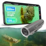 CanFish Fishing CamX Fishing Finders Camera,Lure Action Camera HD 1080P &136°Ultra-Wide-Angle,656FT ROV Waterproof/Motion Sensing/Segmented Intelligent Recording/Wireless Charge/App Compatible (Grey)