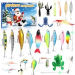 Advent Calendar 2025 Fishing Lures - 24 Days of Christmas Countdown with Minnow Popper Crank Baits with Hooks – Christmas Surprise Gift for Men Father Fishing Enthusiasts Grandpa Brother Boyfriend
