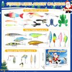 Advent Calendar 2025 Fishing Lures - 24 Days of Christmas Countdown with Minnow Popper Crank Baits with Hooks – Christmas Surprise Gift for Men Father Fishing Enthusiasts Grandpa Brother Boyfriend