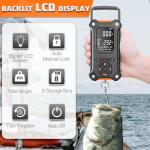 SNAIL TRAIL Fish Scale with Lip Gripper, 50 lbs Tournament Bass Scale with 8 Storage Bins, Digital Fishing Weight Scale with Hook & Clamp, High Contrast Hanging Weigher for Boat, Fishing Gifts for Men