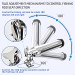 Fishing Rod Holder for Boat, 316 Stainless Steel Tournament Style Fishing Rod Holder Clamp on 1" Rail, 360 Adjustable Fishing Pole Holder (2 Pack)