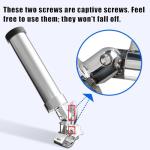 Fishing Rod Holder for Boat, 316 Stainless Steel Tournament Style Fishing Rod Holder Clamp on 1" Rail, 360 Adjustable Fishing Pole Holder (2 Pack)
