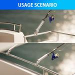 Fishing Rod Holder for Boat, 316 Stainless Steel Tournament Style Fishing Rod Holder Clamp on 1" Rail, 360 Adjustable Fishing Pole Holder (2 Pack)