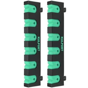 Fishing Rod Rack Holders Wall-Mounted Fishing Pole Holder & Rack, Fishing Pole Holders for Garage & Boat 6-Rod Storage Racks(Horizontal Green, 1 Pair)