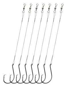 YVUDW Circle Hook with Steel Wire Leaders for Fishing Saltwater 30pcs Circle Hooks Rigs Steel Leader with Circle Hook Catfish Rig