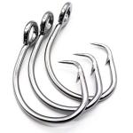 11/0-16/0 Big Game White Forged Offset Circle Hooks Shark & Swordfish (Pack of 10)