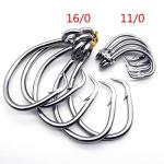 11/0-16/0 Big Game White Forged Offset Circle Hooks Shark & Swordfish (Pack of 10)