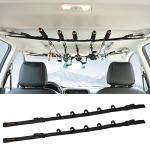 Roylvan 2 Pack Vehicle Fishing Rod Holder - Fishing Pole Car Rack 5 Rods Capacity, Adjustable 30 to 54 Inches Horizontal Roof Storage Carrier Belt for SUV, Truck and Van, Black
