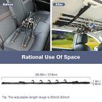 Roylvan 2 Pack Vehicle Fishing Rod Holder - Fishing Pole Car Rack 5 Rods Capacity, Adjustable 30 to 54 Inches Horizontal Roof Storage Carrier Belt for SUV, Truck and Van, Black