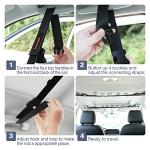 Roylvan 2 Pack Vehicle Fishing Rod Holder - Fishing Pole Car Rack 5 Rods Capacity, Adjustable 30 to 54 Inches Horizontal Roof Storage Carrier Belt for SUV, Truck and Van, Black