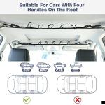 Roylvan 2 Pack Vehicle Fishing Rod Holder - Fishing Pole Car Rack 5 Rods Capacity, Adjustable 30 to 54 Inches Horizontal Roof Storage Carrier Belt for SUV, Truck and Van, Black