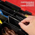 MadBite By KastKing RigHub Portable Tackle Storage Box, Adjustable Rod Holder, Cup Holder, Removable Dividers, Ideal for Fishing Lures and Gear Storage, Kayak Fishing, Ice Fishing