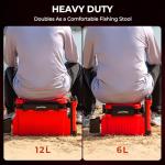 MadBite By KastKing RigHub Portable Tackle Storage Box, Adjustable Rod Holder, Cup Holder, Removable Dividers, Ideal for Fishing Lures and Gear Storage, Kayak Fishing, Ice Fishing